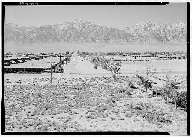 Ansel Adams, Manzanar from Guard Tower (c. 1942)