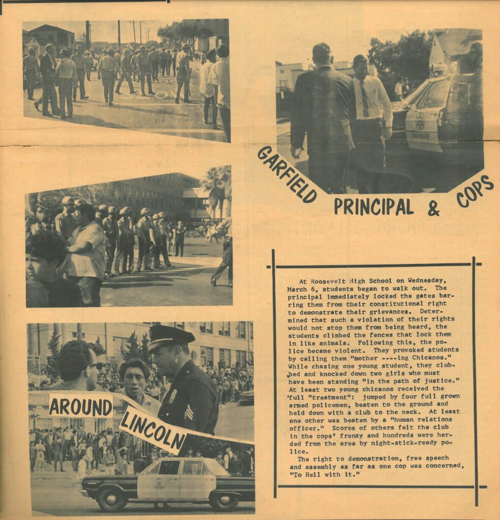 Chicano Student Movement newspaper (image and newspaper text, 1968)
