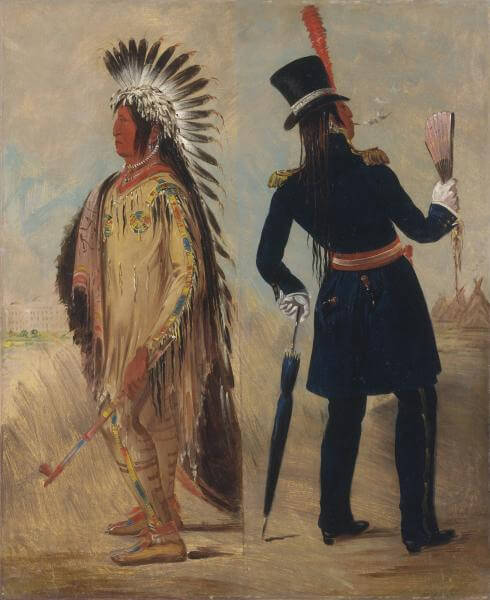 George Catlin, Wi-jún-jon, Pigeon's Egg Head (The Light) Going To and Returning From Washington (1837-1839)