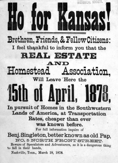 “Ho for Kansas!” Poster (1878)