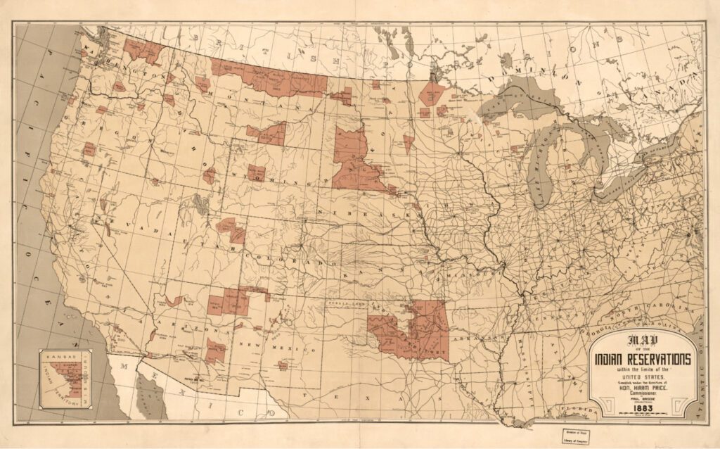 Map showing Indian Reservations within the Limits of the United States (1883)