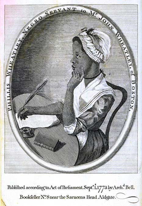 Phillis Wheatley by an unidentified artist, Engraving on paper (1773)