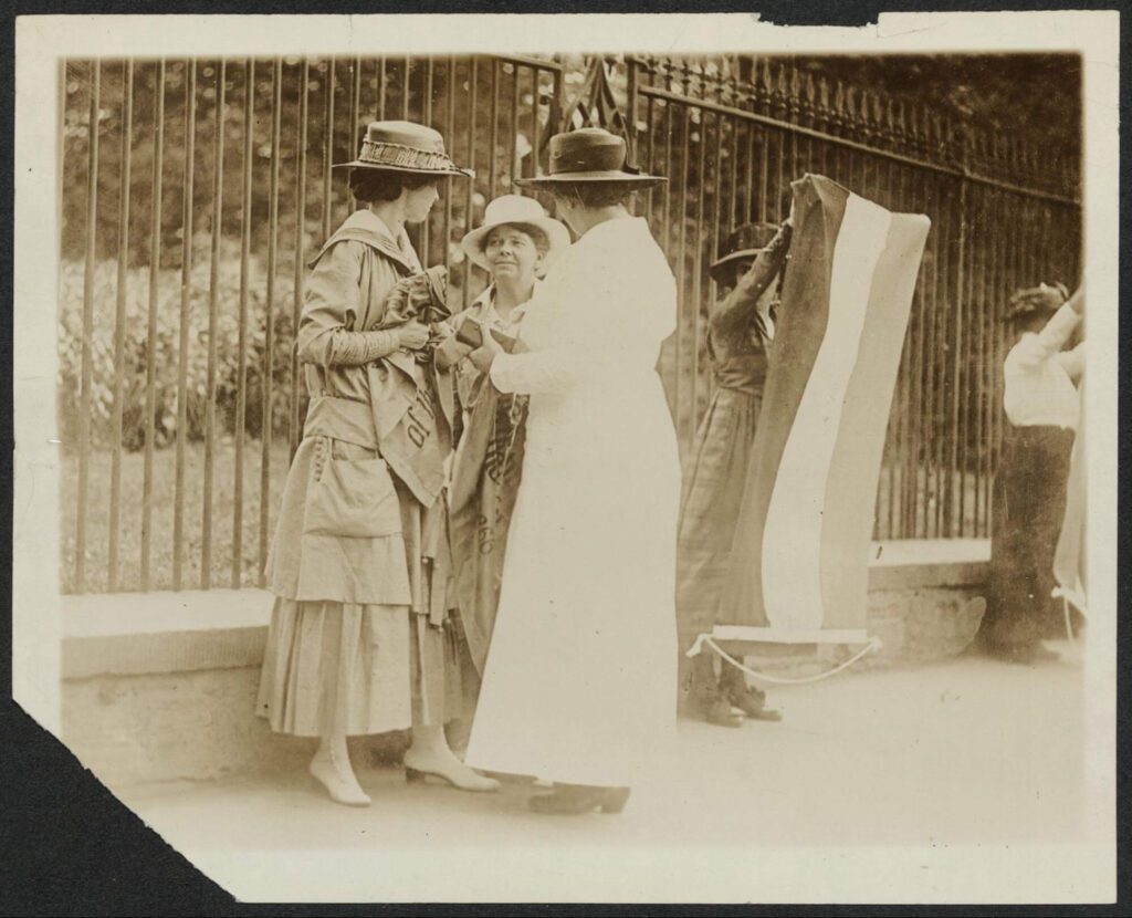 The National Women’s Party protests for suffrage (photograph, 1917)