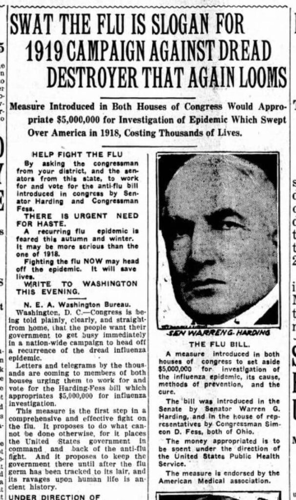“Swat the Flu…”: The Bismarck Tribune (1919)