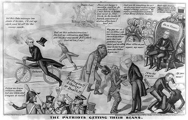 The Patriots Get Their Beans- Political Cartoon (1845)